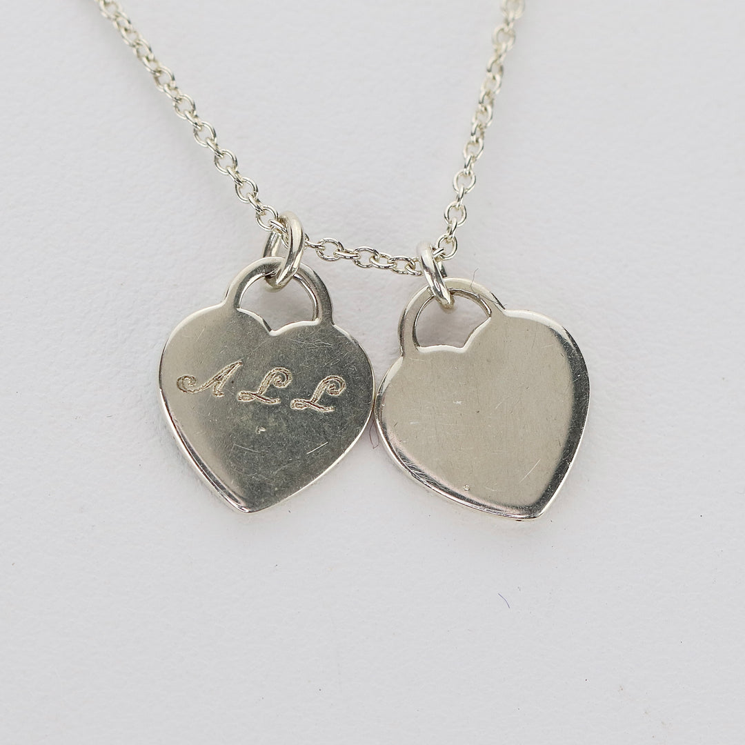 FOR CLAY: Tiffany blue enamel sterling silver heart necklace