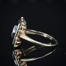 Load image into Gallery viewer, Vintage onyx and diamond ring in yellow gold