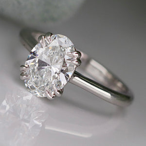 MANOR ROYAL:  The Ophelia - 1.92ct lab grown oval diamond ring in 14k white gold D/VVS2