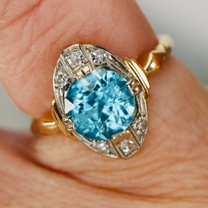 Find the perfect vintage blue zircon ring for any occasion on our website. Our antique blue zircon rings have been hand selected for quality and desirability.