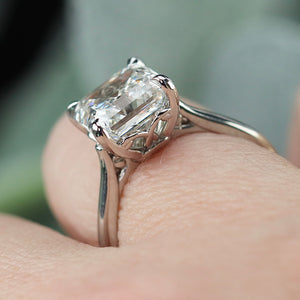 MANOR ROYAL: The Victoria -4.43ct Asscher cut lab grown diamond ring in platinum