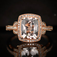 Load image into Gallery viewer, SPECIAL: Morganite and diamond ring in 14k rose gold by Effy