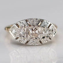 Load image into Gallery viewer, Vintage adjustable old cut Diamond ring in 14k Gold