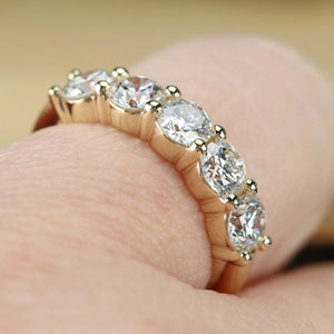 Lab grown 1.875ctw 5 stone diamond band ring in 14k yellow gold