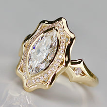 Load image into Gallery viewer, MANOR ROYAL: The Sienna - 1.64ctw Marquise lab grown diamond halo ring in 14k yellow gold