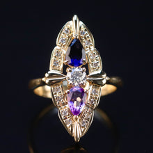 Load image into Gallery viewer, Estate multi gemstone ring in 18k yellow gold from Manor Jewels