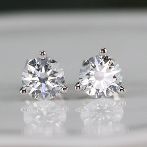 Lab grown 1.45ctw F-G/SI Diamond studs in 14k white gold