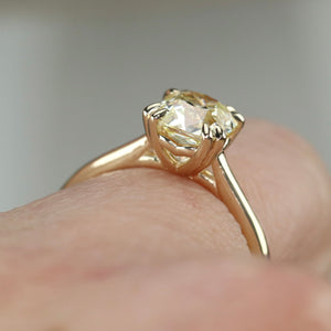 Triple Ideal AGS Antique Cushion cut 1.553ct P SI1 diamond ring in 14k