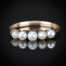 Load image into Gallery viewer, Vintage Pearl band ring in 14k yellow gold