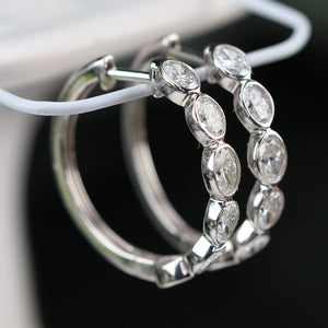 SPECIAL!  Lab Grown 1.50ctw diamond hoops in 14k white gold