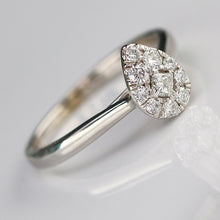 Load image into Gallery viewer, SPECIAL: Pear shape diamond cluster ring in 14k white gold