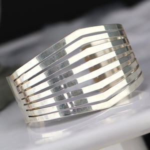 Sterling silver wide bangle