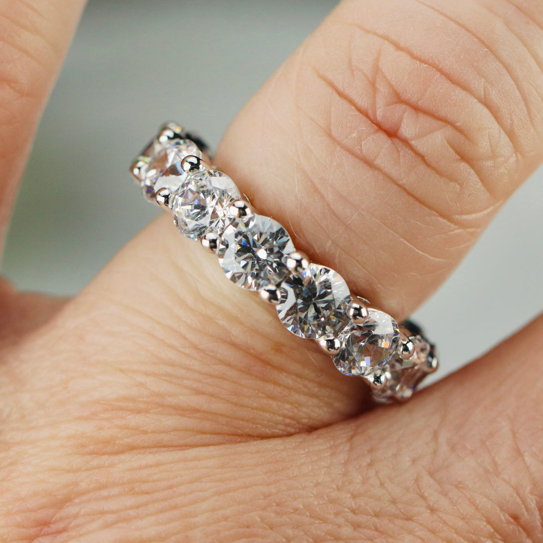 Sterling silver CZ eternity band