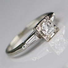 Load image into Gallery viewer, SPECIAL: Vintage earth mined diamond solitaire ring in 18k white gold