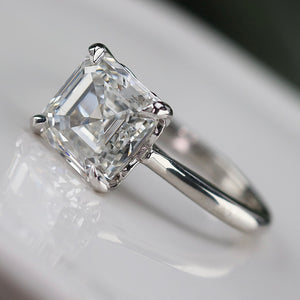 MANOR ROYAL: The Victoria -4.43ct Asscher cut lab grown diamond ring in platinum