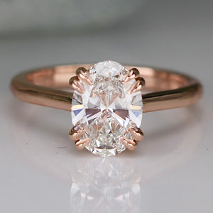 MANOR ROYAL:  The Ophelia - 1.95ct lab grown oval diamond ring in 14k rose gold D/VVS2