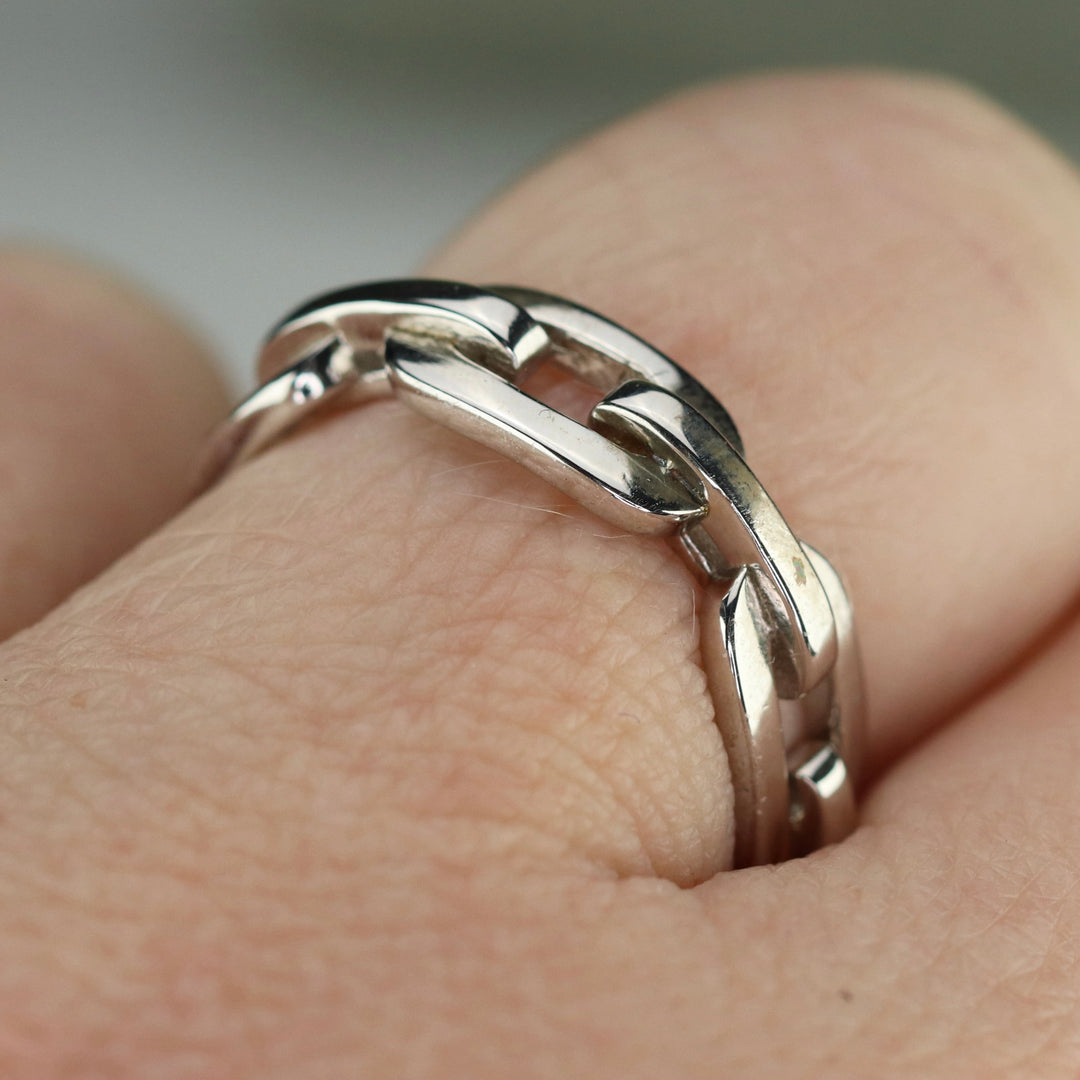 Sterling silver paperclip band