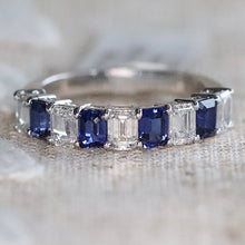 Load image into Gallery viewer, MANOR ROYAL: The Diana - Lab grown saphire and diamond ring in 14k white gold