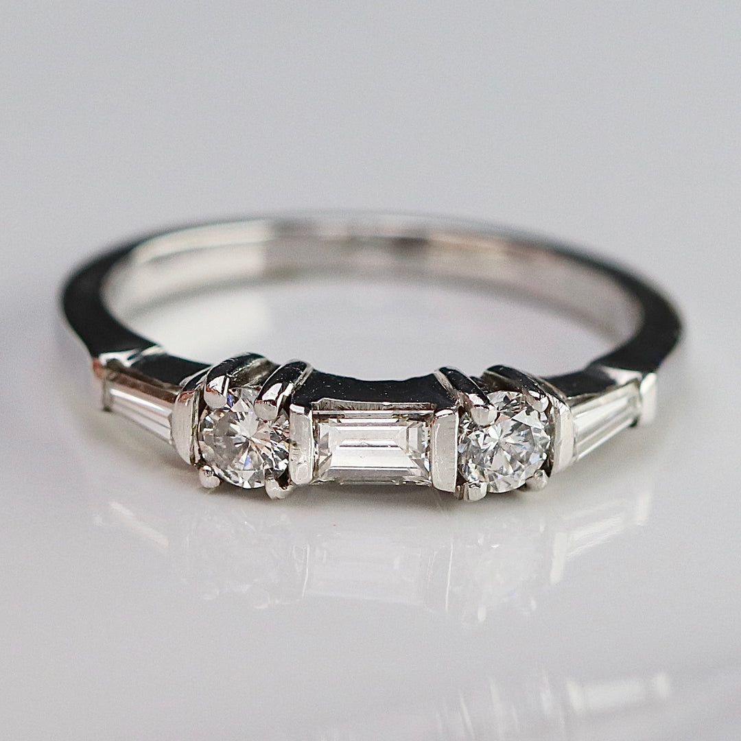 SALE!  Estate 14k white gold diamond band