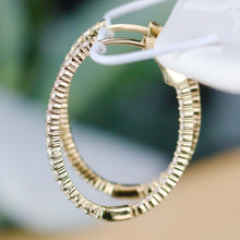 Load image into Gallery viewer, 0.955ctw Lab Grown diamond oval hoops in 14k yellow gold