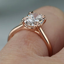 Load image into Gallery viewer, MANOR ROYAL:  The Ophelia - 1.95ct lab grown oval diamond ring in 14k rose gold D/VVS2