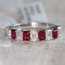 Load image into Gallery viewer, MANOR ROYAL: The Sarah - Lab grown ruby and diamond ring in 14k white gold