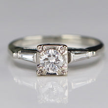 Load image into Gallery viewer, SPECIAL: Vintage earth mined diamond solitaire ring in 18k white gold