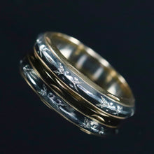 Load image into Gallery viewer, Vintage band ring in 14k yellow and white gold from Manor Jewels