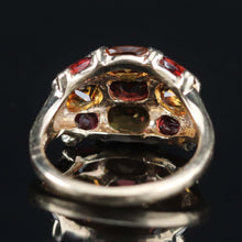 Load image into Gallery viewer, Vintage Citrine and garnet ring in yellow gold