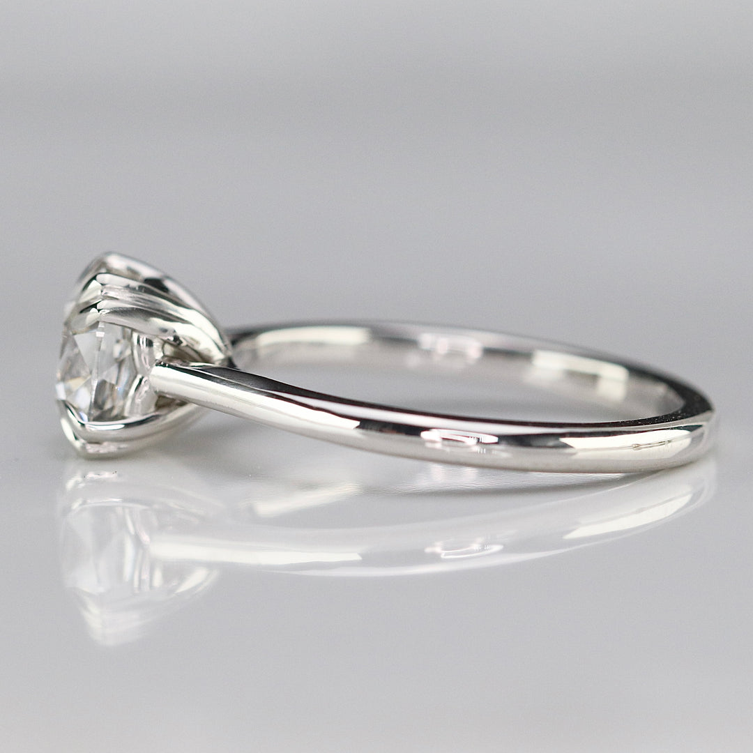 MANOR ROYAL: The Sophia - Antique cushion cut 1.54ct lab grown diamond ring in 14k white gold