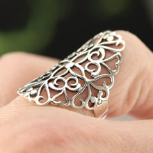 Load image into Gallery viewer, Large sterling silver filigree ring