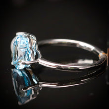 Load image into Gallery viewer, SALE!!  Blue topaz and pearl 2 stone ring in 14k white gold by Effy