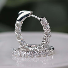 Load image into Gallery viewer, Lab Grown 2.56ctw diamond Huggies in 14k white gold