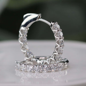 Lab Grown 2.56ctw diamond Huggies in 14k white gold