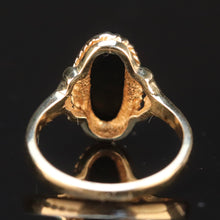 Load image into Gallery viewer, Oval black onyx vintage gold ring in yellow  gold by Manor Jewels