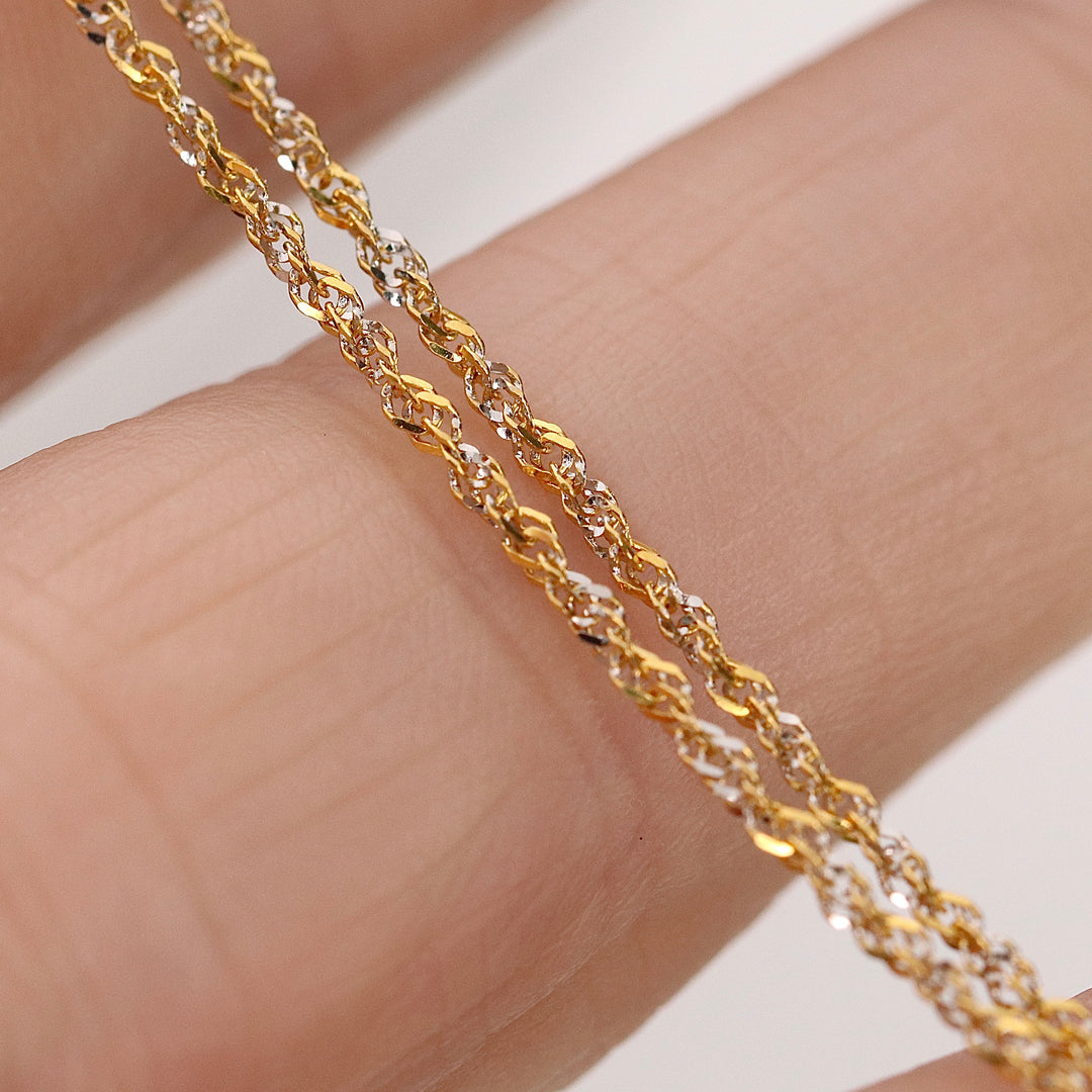 14k two tone gold Italian chain