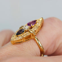 Load image into Gallery viewer, Estate multi gemstone ring in 18k yellow gold