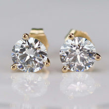 Load image into Gallery viewer, Lab grown 2.13ctw Diamond studs in 14k yellow gold