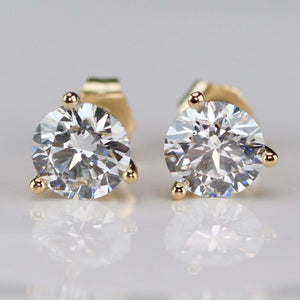 Lab grown 2.13ctw Diamond studs in 14k yellow gold