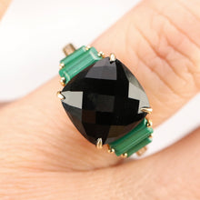 Load image into Gallery viewer, Onyx and malachite ring in 14k yellow gold by Effy