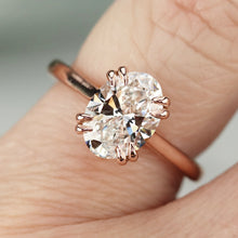 Load image into Gallery viewer, MANOR ROYAL:  The Ophelia - 1.95ct lab grown oval diamond ring in 14k rose gold D/VVS2