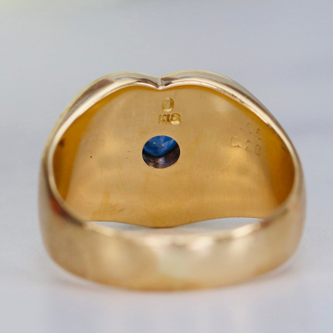 Estate Sapphire and diamond ring in 18k yellow gold