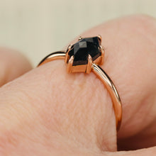 Load image into Gallery viewer, Salt and pepper diamond ring in 14k rose gold from Manor Jewels.