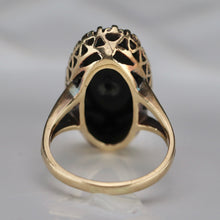 Load image into Gallery viewer, Classic vintage onyx and diamond ring in yellow gold