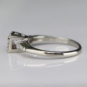 SPECIAL: Vintage earth mined diamond solitaire ring in 18k white gold