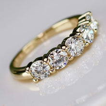 Load image into Gallery viewer, Lab grown 1.645ctw 5 stone diamond band ring in 14k yellow gold