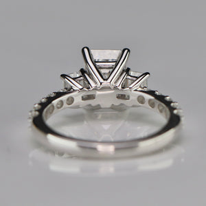 3ctw emerald cut lab grown diamond ring in 14k white gold