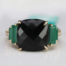 Load image into Gallery viewer, Onyx and malachite ring in 14k yellow gold by Effy