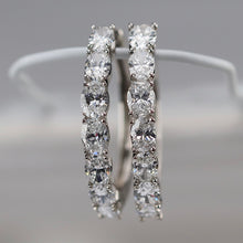 Load image into Gallery viewer, SPECIAL!  Lab Grown 1.50ctw diamond hoops in 14k white gold