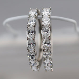 SPECIAL!  Lab Grown 1.50ctw diamond hoops in 14k white gold